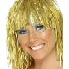 Smiffys Cyber Tinsel Wig, Gold -Wigs Shop 20873