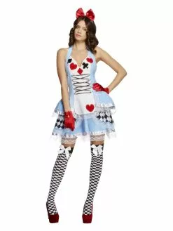 Smiffys Fever Miss Wonderland Costume, Blue