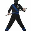 Smiffys Ninja Assassin Costume, Black & Blue -Wigs Shop 21073