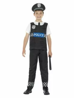 Smiffys Cop Costume, Black & White