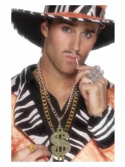 Smiffys Dollar Sign Medallion, Large, Gold