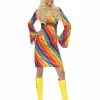 Smiffys Rainbow Hippie Costume, Multi-Coloured
