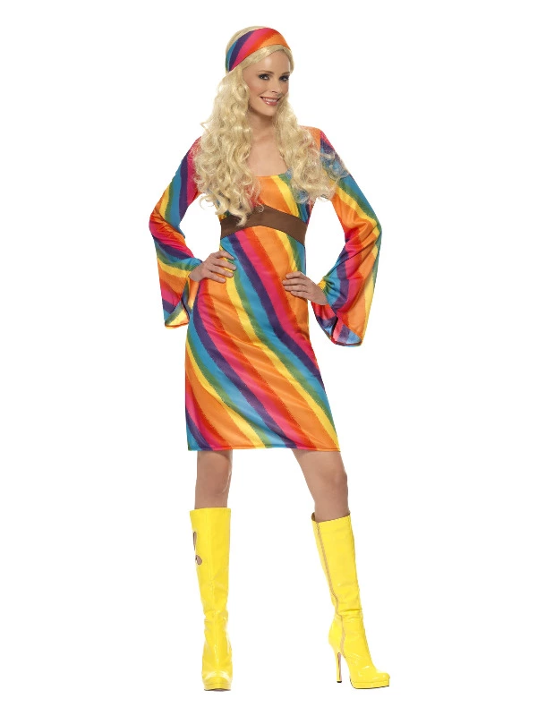 Smiffys Rainbow Hippie Costume, Multi-Coloured 3 Smiffys Rainbow Hippie Costume, Multi-Coloured