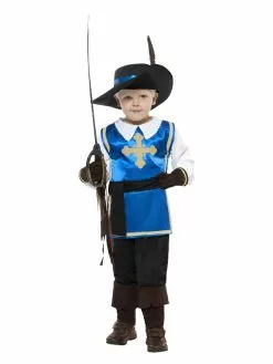 Smiffys Musketeer Child Costume, Blue