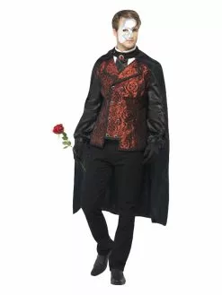 Smiffys Dark Opera Masquerade Costume, Black