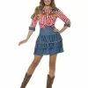 Smiffys Rodeo Doll Costume, Blue -Wigs Shop 24648