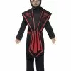 Smiffys Ninja Costume, Child, Black -Wigs Shop 25081