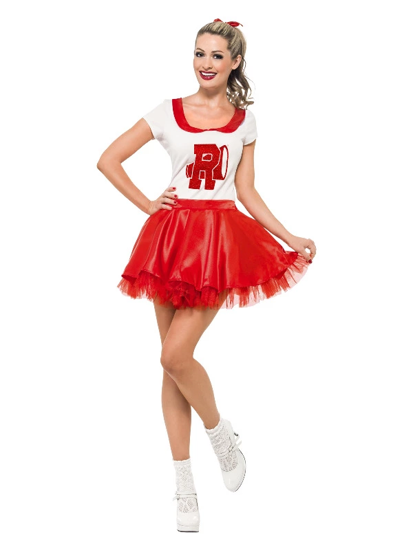 Smiffys Sandy Cheerleader Costume, Red & White 3 Smiffys Sandy Cheerleader Costume, Red & White
