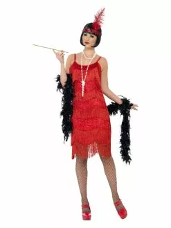 Smiffys Flapper Shimmy Costume, Red