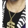 Smiffys Dollar Sign Medallion, Gold -Wigs Shop 26397