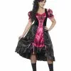 Smiffys Curves Sassy Saloon Costume, Pink -Wigs Shop 26529