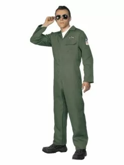 Smiffys Aviator Costume, Green
