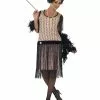 Smiffys 20s Coco Flapper Costume, Pink -Wigs Shop 28820