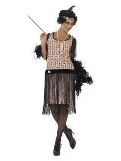 Smiffys 20s Coco Flapper Costume, Pink
