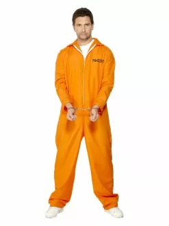 Smiffys Escaped Prisoner Costume, Orange