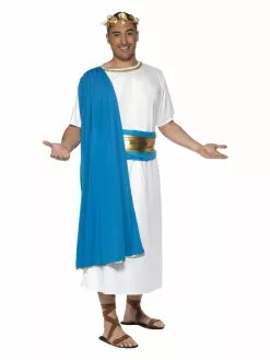 Smiffys Roman Senator Costume, Blue & White