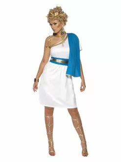 Smiffys Roman Beauty Costume, Blue & White