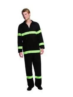 Smiffys Fever Fireman Costume, Black