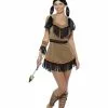 Smiffys Native American Inspired Woman Costume, Brown -Wigs Shop 31882