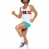 Smiffys 118118 Runner Costume, White -Wigs Shop 33322