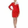 Smiffys Trolley Dolly Costume, Red -Wigs Shop 33873