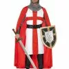 Smiffys St George Hero Costume, Red -Wigs Shop 34315