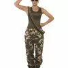 Smiffys Deluxe Khaki Camo Costume, Female, Khaki Green -Wigs Shop 35457
