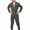 Smiffys Top Gun Costume, Green -Wigs Shop 36287