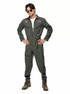 Smiffys Top Gun Costume, Green