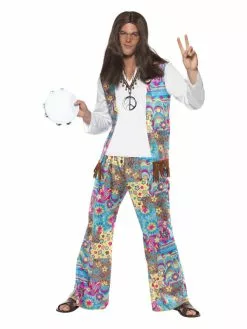 Smiffys Groovy Hippie Costume, Multi-Coloured