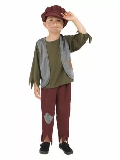 Smiffys Victorian Poor Boy Costume, Green