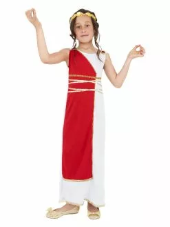 Smiffys Grecian Girl Costume, Red