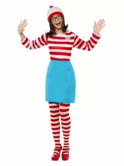 Smiffys Where’s Wally? Wenda Costume, Red & White