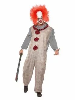 Smiffys Vintage Clown Costume, Grey & Red