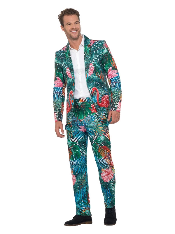 Smiffys Hawaiian Tropical Flamingo Suit, Multi-Coloured 3 Smiffys Hawaiian Tropical Flamingo Suit, Multi-Coloured