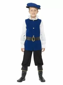 Smiffys Tudor Boy Costume, Royal Blue