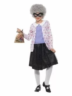 Smiffys David Walliams Deluxe Gangsta Granny Costume, Purp