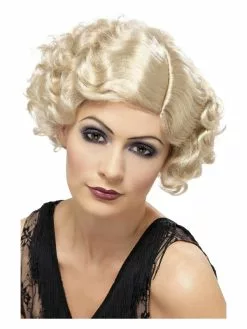 Smiffys 20s Flirty Flapper Wig, Blonde