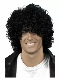 Smiffys Afro Wet Look Wig, Black