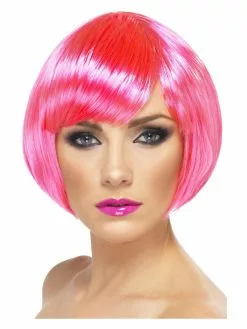 Smiffys Babe Wig, Neon Pink