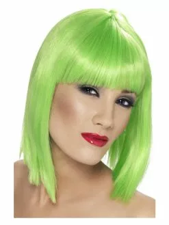 Smiffys Glam Wig, Neon Green