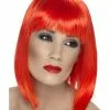 Smiffys Glam Wig, Neon Red -Wigs Shop 42142