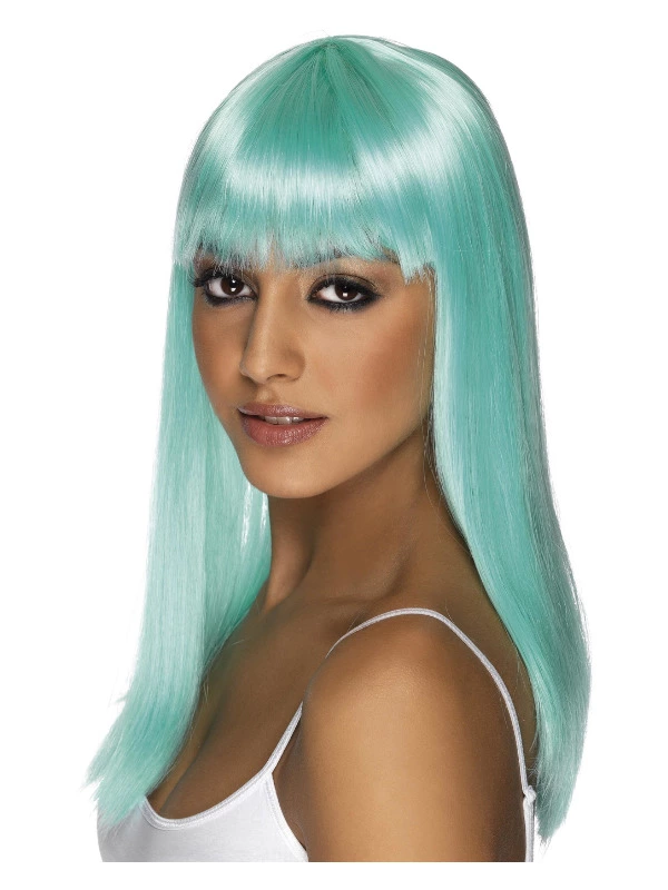 Smiffys Glamourama Wig, Neon Aqua 3 Smiffys Glamourama Wig, Neon Aqua