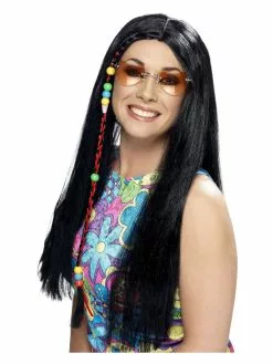 Smiffys Hippy Party Wig, Black