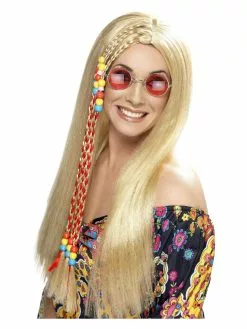 Smiffys Hippy Party Wig, Blonde
