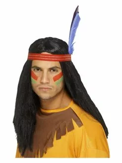Smiffys Native American Inspired Brave Wig, Black