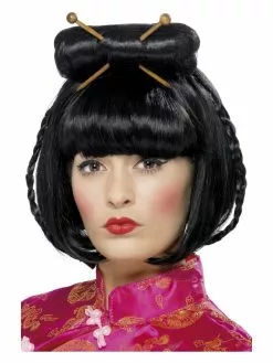 Smiffys Oriental Lady Wig, Black