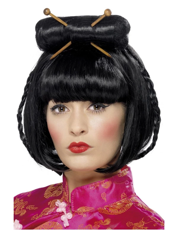 Smiffys Oriental Lady Wig, Black 3 Smiffys Oriental Lady Wig, Black