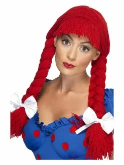 Smiffys Rag Doll Wig, Red