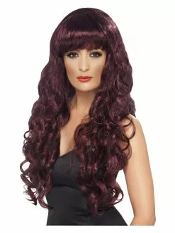 Smiffys Siren Wig, Maroon
